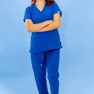 Uniforme Antifluido Stretch Femenino Azul Eléctrico