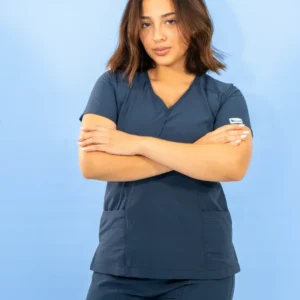 Uniforme Antifluido Stretch Femenino Azul Marino