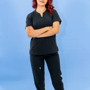 Uniforme Antifluido Stretch Femenino Azul Marino Oscuro