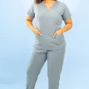 Uniforme Antifluido Stretch Femenino Gris