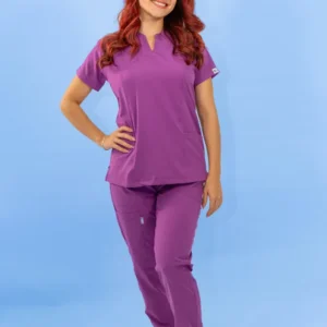 Uniforme Antifluido Stretch Femenino Morado Claro