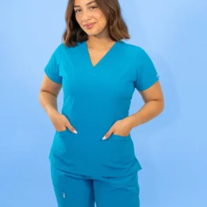 Uniforme Antifluido Stretch Femenino Turquesa
