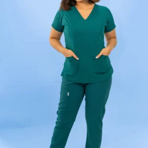 Uniforme Antifluido Stretch Femenino Verde Esmeralda