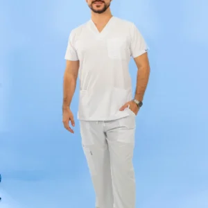 Uniforme Antifluido Stretch Masculino Blanco