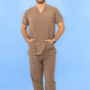Uniforme Antifluido Stretch Masculino Café