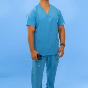 Uniforme Antifluido Stretch Masculino Celeste
