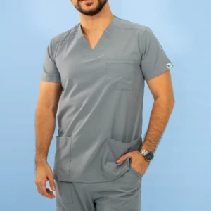 Uniforme Antifluido Stretch Masculino Gris