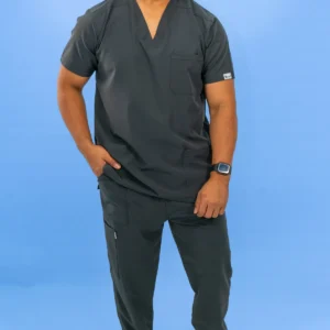 Uniforme Antifluido Stretch Masculino Gris Oscuro