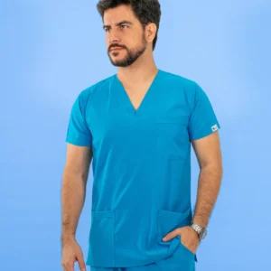 Uniforme Antifluido Stretch Masculino Turquesa