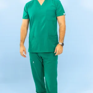Uniforme Antifluido Stretch Masculino Verde Quirúrgico